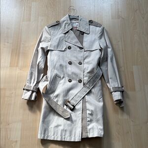 DKNY Light Tan Double-Breasted Trench Coat